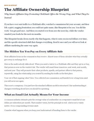 The Affiliate Ownership Blueprint