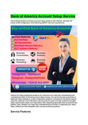 Top7 5 Safe Online Buy, Bank Of America Account In Service By Getkycit