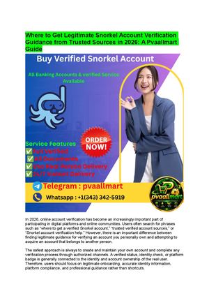 Where To Buy$, Verified Snorkel Accounts & 21 Best Options