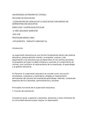 DIRECCION Y SUPERVISION ESCOLAR