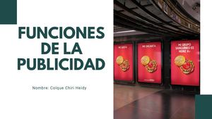 Funciones De La Publicidad