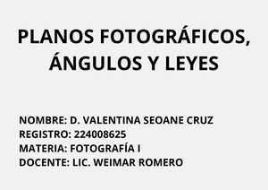 Planos Fotográficos,ángulos Y Leyes