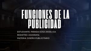 Funciones de la publicidad - Parada Sosa Angélica