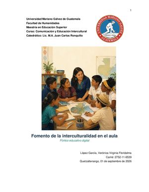 Fomento De La Interculturalidad En El Aula