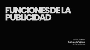 Funciones De La Publicidad