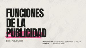 FUNCIONES DE LA PUBLICIDAD