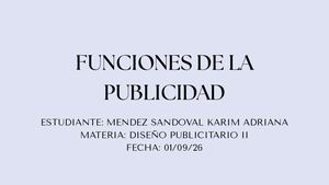 Funciones de las publicidad - Mendez Sandoval