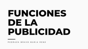 Funciones De La Publicidad
