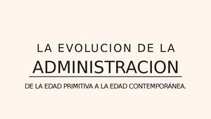 Evolucion De La Administracion