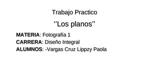 Planos Fotografía