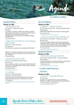 Agenda du week-end 05 & 06 septembre 2026