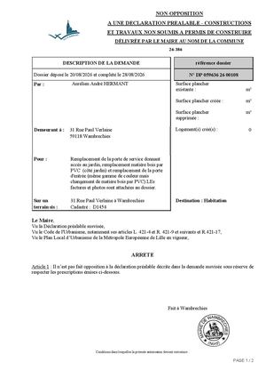 Arrêté 26 386 31 Rue Paul Verlaine