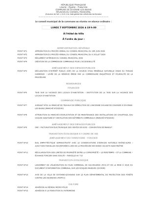 ODJ CM Septembre 2026