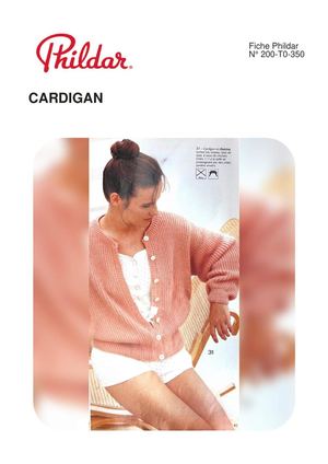 Fiche Phildar 200 T0 350 Cardigan