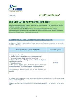 NEWSLETTER SEPTEMBRE 2026 # MAPRIMERENOV CE QUI CHANGE AU 1ER SEPT 2026