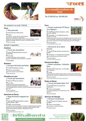 Les Manifestations De Forez Est Du 5 Au 20 Septembre 2026