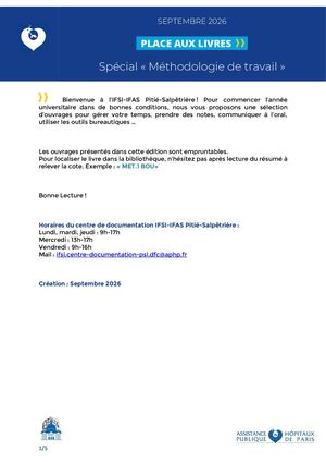 Place Aux Livres Spécial Méthodologie Septembre 2026