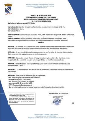 Arrêté N°st 2026 09 14 56 15 17 Avenue Des Fleurs