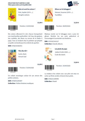 Sélection tout-carton avril à juillet 2026