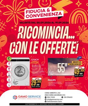 Volantino Fiducia & Convenienza Settembre Gamo Service