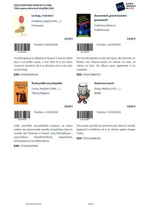 Sélection pages souples avril à juillet 2026