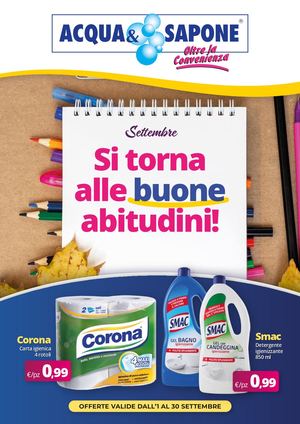 volantino Acqua&Sapone dall'1 al 30 settembre