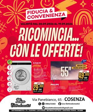 Volantino Fiducia & Convenienza Settembre Lico Elettrodomestici