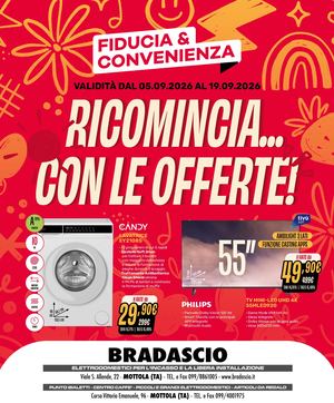 Volantino Fiducia & Convenienza Settembre Bradascio Elettrodomestici