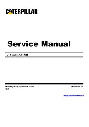 Caterpillar 374 Service Repair Manual PDF