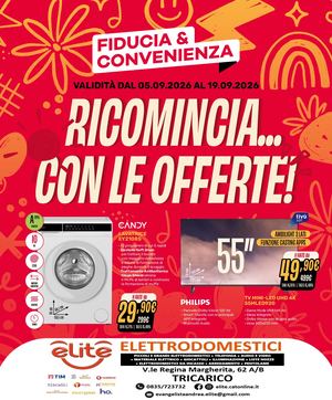 Volantino Fiducia & Convenienza Settembre Elite Elettrodomestici