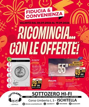 Volantino Fiducia & Convenienza Settembre Sottozero Hi Fi