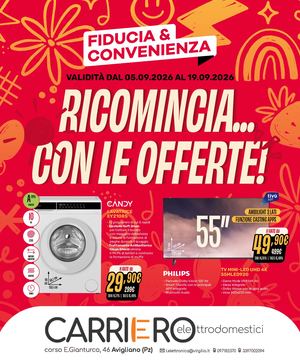 Volantino Fiducia & Convenienza Settembre Carriero Elettrodomestici