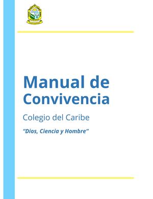 Manual De Convivencia Colegio Caribe Corregida Resolucion 2026
