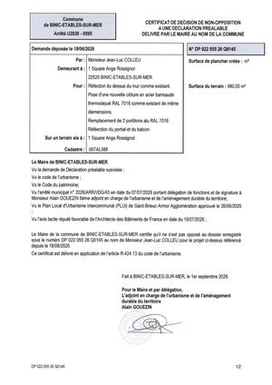 DP 26 Q 0145 - Accord Tacite