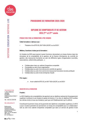 Programme Dcg 2 Ans (Ancien Dcg1)