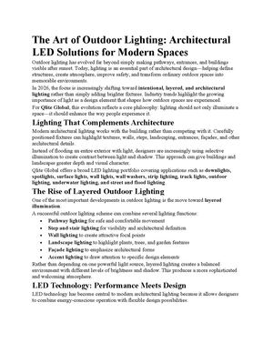 The Art of Outdoor Lighting: Architectural LED Solutions for Modern Spaces