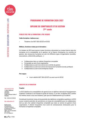 Programme Dcg 3 Dernière Année 2026 2027