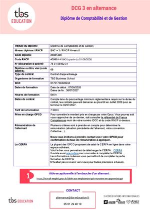 Fiche Entreprise Dgc 3ème Année 2026 2027