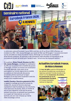 Compte-rendu Séminaire Eurodesk Fr @Rennes 2026