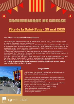Communiqué De Presse Fête De La Saint Pons 25 Mai 2025 2