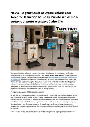 Nouvelles Gammes Et Nouveaux Coloris Chez Torenco