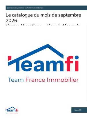 Laurent Touzet Biens A Decouvrir Septembre 2026 1685 Teamfi Team France Immobilier Lyon 02 09 2026