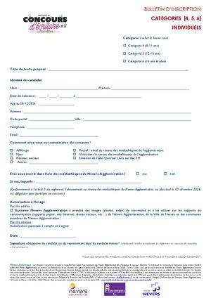Fiche D'inscription Individuels