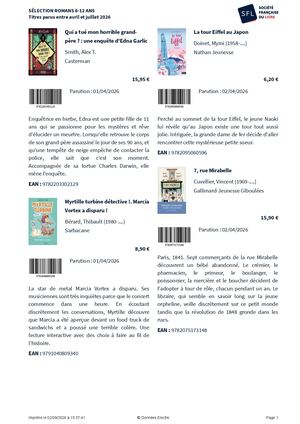 Sélection romans avril à juillet 2026