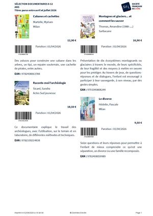 Sélection documentaires avril à juillet 2026