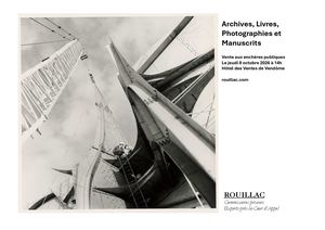 Catalogue de la vente d'archives, livres, photographies et manuscrits