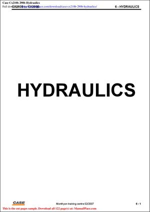 Case Cx210b 290b Hydraulics