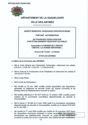 DPRT 26 006 - ERP La Ronde Enfantine Suite CL
