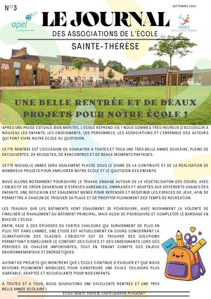 Journal Associations Ecole Sainte-Thérèse Plouagat N°3
