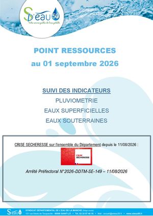SDeau50, Note ressources du 1er septembre 2026